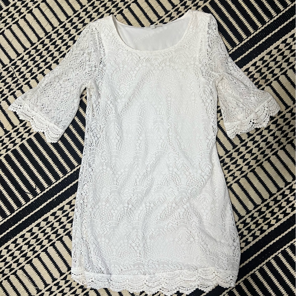Allison Brittney Classic White lace dress